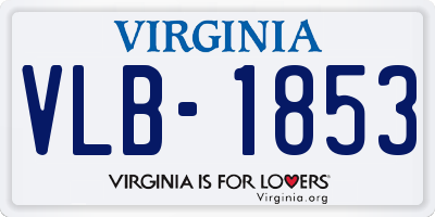 VA license plate VLB1853