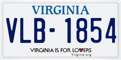 VA license plate VLB1854