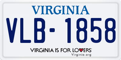 VA license plate VLB1858