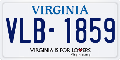 VA license plate VLB1859