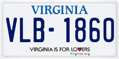 VA license plate VLB1860
