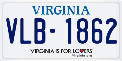 VA license plate VLB1862