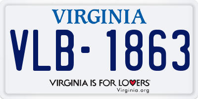 VA license plate VLB1863