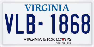 VA license plate VLB1868