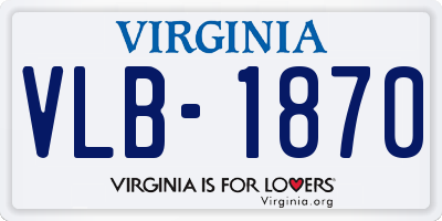 VA license plate VLB1870