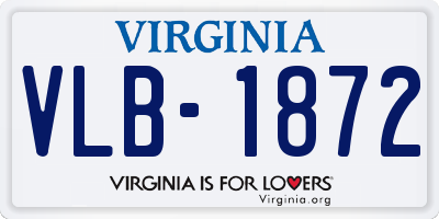 VA license plate VLB1872