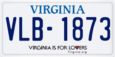 VA license plate VLB1873