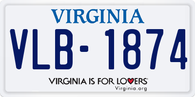 VA license plate VLB1874