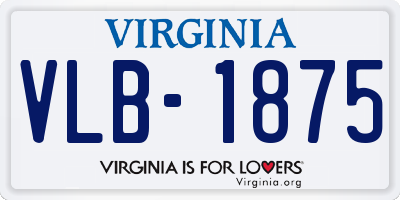 VA license plate VLB1875