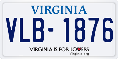 VA license plate VLB1876