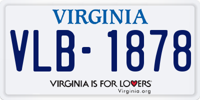 VA license plate VLB1878