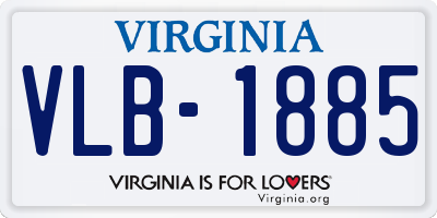 VA license plate VLB1885