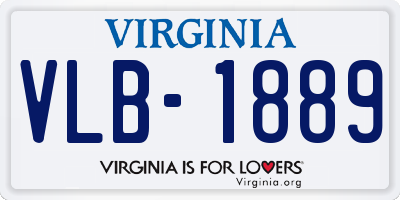 VA license plate VLB1889
