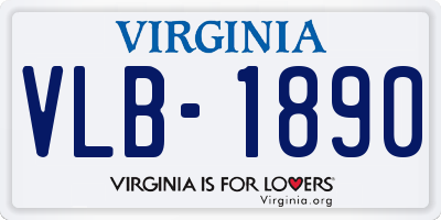 VA license plate VLB1890