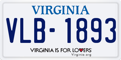 VA license plate VLB1893