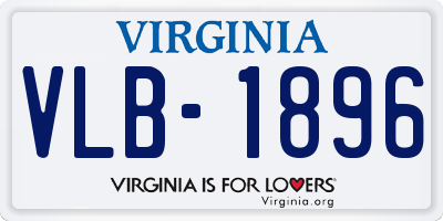 VA license plate VLB1896