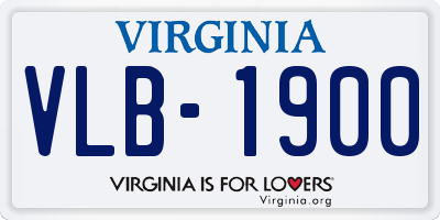VA license plate VLB1900