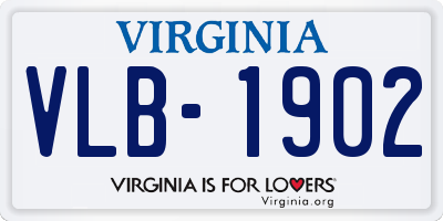 VA license plate VLB1902