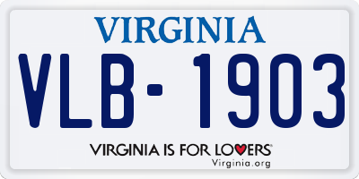 VA license plate VLB1903