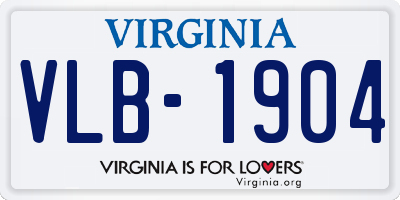VA license plate VLB1904