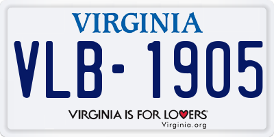 VA license plate VLB1905