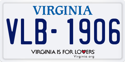 VA license plate VLB1906