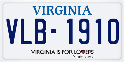 VA license plate VLB1910
