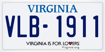 VA license plate VLB1911