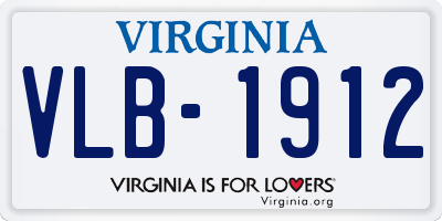 VA license plate VLB1912