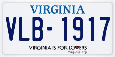 VA license plate VLB1917