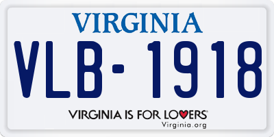VA license plate VLB1918
