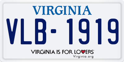 VA license plate VLB1919