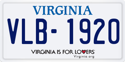 VA license plate VLB1920