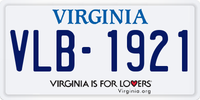 VA license plate VLB1921
