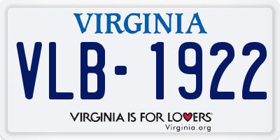VA license plate VLB1922