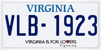 VA license plate VLB1923
