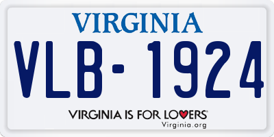 VA license plate VLB1924