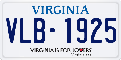 VA license plate VLB1925