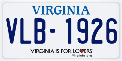 VA license plate VLB1926