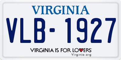 VA license plate VLB1927