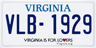 VA license plate VLB1929