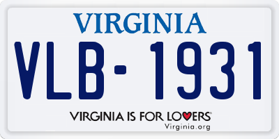 VA license plate VLB1931