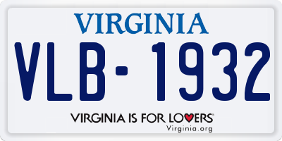 VA license plate VLB1932