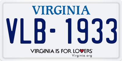 VA license plate VLB1933