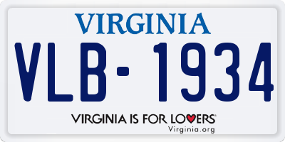 VA license plate VLB1934