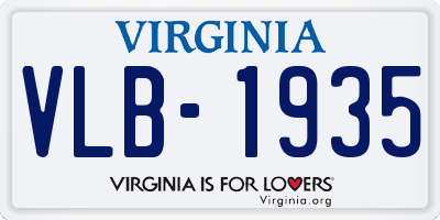VA license plate VLB1935