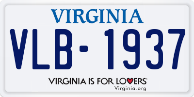 VA license plate VLB1937