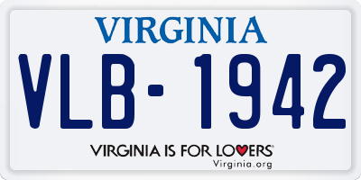 VA license plate VLB1942