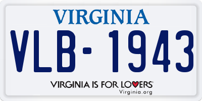 VA license plate VLB1943