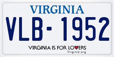 VA license plate VLB1952